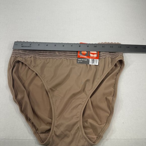 Warner's Women's Size 7 Large Panty Lace Hi Cut No Pinching Beige New With Tags - Picture 5 of 7